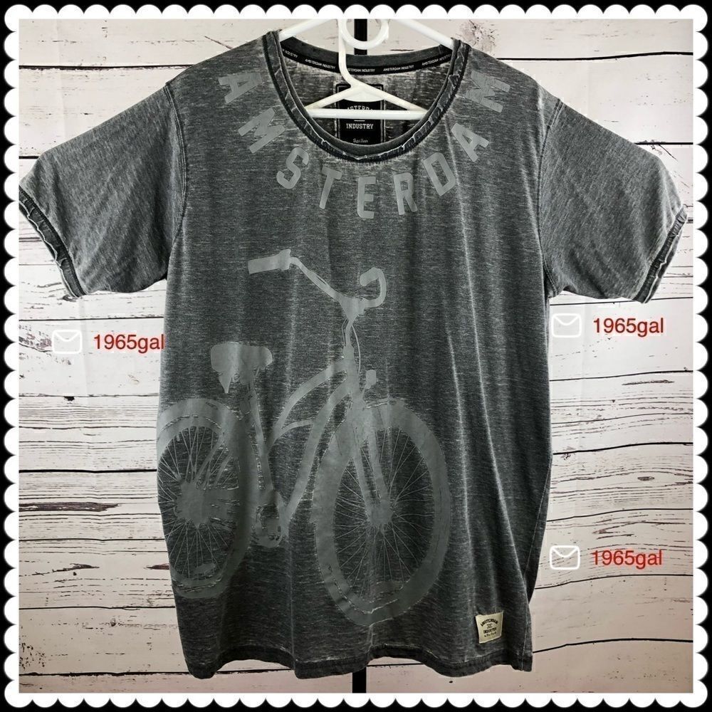 Amsterdam Industry XL Gray Shirt Bicycle Print